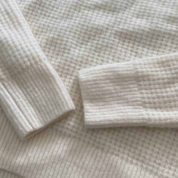 SOLD Banana Republic Aire Waffle Knit Wool Blend Sweater winter White Ivory Sz S - Picture 3 of 8